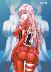 1girls ass ass bubble_butt darling_in_the_franxx female female_only lenadai only_female solo zero_two_(darling_in_the_franxx)