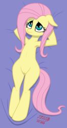 bed fluttershy_(mlp) friendship_is_magic my_little_pony pink_mane straight_hair syscod