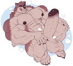 abs ara_chibi bara biceps big_pecs dirtyyeen fangs furry furry_only hand_on_leg hand_on_thigh hyper hyper_balls hyper_genitalia hyper_penis hyper_testicles looking_at_penis looking_pleasured male_only masturbating masturbation muscle muscles muscular muscular_anthro muscular_arms muscular_legs muscular_male muscular_thighs nipples panting pecs shoegaze. smile smiling sori sweat sweatdrop sweating sweating_profusely tongue_out touching_penis veins veiny_penis wolf wolf_ears wolf_tail