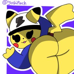 :3 ass ass_focus big_ass cute female female_only hoodie looking_at_viewer looking_back nintendo pikachu pikachu_(cosplay) pokémon_(species) pokemon pokemon_(creature) pokemon_(game) pokemon_unite pov purple_hoodie shading thick_thighs thighs yoshipinch_(artist)