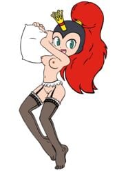 (original_artist_tbd) bee bumblebee earthworm_jim_(franchise) female garter_belt garter_straps princess princess_what's-her-name red_hair sallyx stockings transparent_background wasp