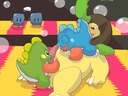 bayleef bob bub bubble_bobble crossover gay interspecies male male_only nintendo pokemon pokemon_(species) puzzle_bobble sex taito toony