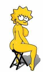 animated ass butt_crack chair facing_viewer female female_only helix huge_eyes human lisa_simpson looking_aside looking_at_viewer matt_groening_(style) nude side_view sitting solo stool_position tagme the_simpsons toony yellow_body yellow_eyes_male