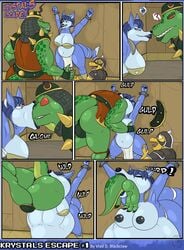 1:1 2021 3_toes ? absurd_res angry anthro anthro_pred anthro_prey ass belly big_ass big_belly big_breasts big_butt blue_body blue_eyes blue_fur blue_hair breasts butt canid canine comic darkartist dinosaur feet female female_pred fox fur furry general_scales green_body green_scales hair headgear helmet hi_res huge_ass huge_butt krystal larger_prey lizard male male_prey mammal nintendo oral_vore reptile scales scalie sharpclaw smile star_fox swallowing teeth theropod thick_thighs toes tyrannosaurid tyrannosaurus tyrannosaurus_rex video_games vore watermark yellow_body yellow_scales