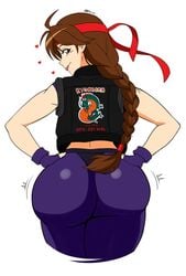 1girls ass bare_arms big_ass bouncing_ass braid brown_hair king_of_fighters mergeritter snk tagme thick thick_ass yuri_sakazaki