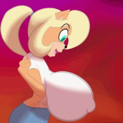 1girls 7-light-of-shadows-7 7los7 activision animated anthro bandicoot big_breasts blinking bouncing_breasts breast_expansion breast_jiggle breasts coco_bandicoot crash_(series) crop_top erect_nipples expansion female female_only happy hips huge_breasts hyper hyper_breasts jiggle large_breasts mammal marsupial nipple_bulge nipples open_mouth short_playtime side_view solo solo_female thick thick_thighs thighs video_games wide_hips