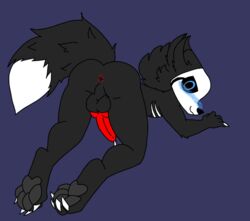 asshole balls big_ass big_balls big_penis black_fur black_pawpads blue_eyes blush claws claws-and-paws cum cute deadtale furry furry_only knot naked pawpads paws red_penis riskaver riskaver_(artist) showing_ass