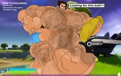 1boy abs arms_up chest_hair chest_tuft cum fortnite game_ui gameplay_mechanics hairy_chest hairy_pecs himbo hyper hyper_balls hyper_genitalia hyper_muscles hyper_penis hyper_testicles kindaporn male male_focus male_only marvel marvel_comics muscle muscles muscular muscular_arms muscular_ass muscular_back muscular_legs muscular_male muscular_thighs solo text text_bubble wolverine_(x-men) words x-men yaoi