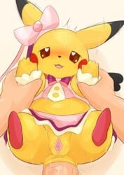 <3_eyes 1boy 1boy1girl 1girls absurd_res anal anal_sex bedroom_eyes blush bodily_fluids bow_tie clothed clothing cosplay_pikachu cosplay_pikachu_(costume) duo female female_on_human feral feral_penetrated genital_fluids genitals happy heart hi_res human human_on_feral human_penetrating human_penetrating_feral interspecies male male/female male_on_feral mammal mouse murid murine narrowed_eyes nintendo partially_clothed penetration penis pikachu pikachu_pop_star pokémon_(species) poképhilia pokemon pussy pussy_juice rodent seductive simple_background sweat type video_games white_background zoophilia