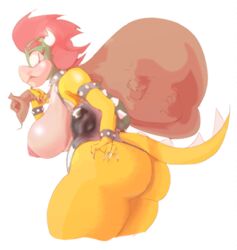 anbowser anthro ass bowser female_bowser koopa mario_(series) nintendo rule_63 white_background