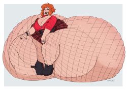 colossal_ass fishnets hexacake hyper hyper_ass hyper_thighs immobile red_hair sandymoo tagme