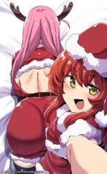 bocchi_the_rock! christmas dat_ass gotou_hitori hinghoi huge_ass imminent_penetration imminent_sex implied_futanari kita_ikuyo pink_hair pov princesshinghoi red_hair santa_costume santa_hat