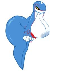 2024 5:6 absurd_res anthro ass bent_over big_breasts big_butt black_sclera blue_body breasts curvy_figure featureless_feet feet female generation_3_pokemon grey_nipples hi_res huge_breasts huge_butt inverted_nipples kyogre kyu_(artesjsc) legendary_pokemon looking_at_viewer markings nintendo nipples nude pokemon pokemon_(species) renv signature solo thick_thighs voluptuous wide_hips yellow_eyes