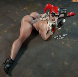 1female 1girls 3d 3d_(artwork) 5_fingers arms artist_name ass bare_arms bare_back bare_legs bare_shoulders bare_thighs batman:_arkham_knight batman_(series) big_ass big_breasts big_butt breasts bubble_ass bubble_butt butt clown_girl curvaceous curvy curvy_body curvy_female curvy_figure dc dc_comics domino_mask dumptruck_ass english english_dialogue english_text eyelashes female female_only flexible girl gloves hands harley_quinn harley_quinn_(classic) harley_quinn_(injustice) high_heels high_resolution highres hips huge_ass huge_breasts huge_butt human human_only injustice_2 jester jester_hat large_ass large_breasts large_butt legs light-skinned_female light_skin lipstick looking_at_viewer makeup mammal mask mostly_nude mostly_nude_female no_bra open_eyes partially_clothed pawg plump plump_ass shoes smitty34 solo splits supervillainess thick thick_ass thick_legs thick_thighs thighs thong tongue_out voluptuous voluptuous_female wide_hips wide_thighs