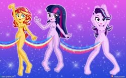 3girls boobs breasts dieart77 equestria_girls female female_only long_hair multiple_girls my_little_pony naked naked_female nipples nude nude_female orange_skin purple_eyes purple_hair purple_skin pussy rainbow red_hair shaved_pussy small_breasts starlight_glimmer sunset_shimmer tits twilight_sparkle_(eg) two_tone_hair vagina