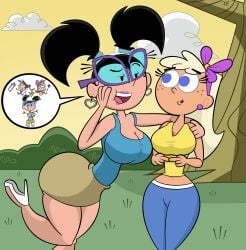 2girls aged_up big_ass big_breasts chloe_carmichael cleavage female female_focus fully_clothed high_heels midriff nickelodeon tagme the_fairly_oddparents toonbabifier tootie