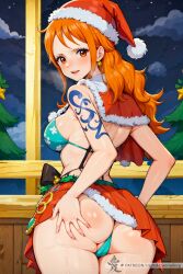 nami (one piece) from christmas by azanx8