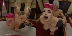 3d anal anal_sex ass ass_licking asslicking big_sub_small_dom big_sub_small_top domination femalesub maledom muscular muscular_female muscular_male open_mouth overwatch rimming screaming zarya zarya_512