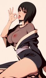 1girls ai_generated fishnets looking_at_viewer naruto naruto_(series) shizune solo solo_female tagme