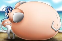 1girls big_breasts blue_eyes blue_hair breasts breasts_bigger_than_head cat_ears catgirl colossal_belly darkatio darkstalkers felicia_(darkstalkers) female female_only huge_breasts hyper_belly hyper_breasts hyper_pregnancy large_breasts pregnant tail wrong_eye_color