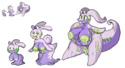 alpha_channel anthro anthrofied areola armless ass big_breasts biped bodily_fluids breasts cheek_spots curvy_figure digital_media_(artwork) dragon female gastropod genital_fluids goodra goomy green_eyes green_lactation green_tongue group hanging_breasts lactating mollusk nintendo nipples nude pester pixel_art pokémon_(species) pokemon pokemon_(species) shortstack sliggoo slime small_waist smile sprite sprite_art sprite_sheet thick_thighs tongue transparent_background trio trio_focus video_games wide_hips