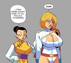 2girls alien alien_girl alien_humanoid alien_look_like_human athletic athletic_female big_ass big_breasts blonde_hair breasts bust busty chest chichi cleavage crossover curvaceous curvy curvy_figure dc dc_comics digital_drawing_(artwork) digital_media_(artwork) dragon_ball dragon_ball_super dragon_ball_z earth_2 eastern_and_western_character eyebrows eyelashes eyes female female_focus female_only fit fit_female funsexydragonball glassfish hair hero heroine hips hourglass_figure huge_ass huge_breasts human humanoid justice_society_of_america kara_zor-el karen_starr large_ass large_breasts legs light-skinned_female light_skin lips mature mature_female meme milf mother power_girl shounen_jump slim slim_waist superhero superheroine superman_(series) thick thick_hips thick_legs thick_thighs thighs top_heavy top_heavy_breasts voluptuous voluptuous_female waist wide_hips