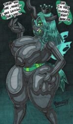 2024 4_fingers absurd_res anthro anthrofied areola arthropod artist_name bedroom_eyes big_areola big_breasts black_areola black_body black_nipples black_skin breasts changeling crown curvy_figure dialogue english_text eyelashes eyeshadow female fingers fluffy fluffy_tail friendship_is_magic genitals graphite_(artwork) green_eyes green_eyeshadow green_tongue hair hand_on_leg hand_on_thigh hasbro headgear hi_res horn huge_areola huge_breasts huge_thighs insect_wings long_hair looking_at_viewer makeup marker_(artwork) my_little_pony narrowed_eyes nipples nude open_mouth open_smile parasitedeath pencil_(artwork) plump_labia pussy queen_chrysalis_(mlp) seductive sharp_teeth signature simple_background smile solo squish tail talking_to_viewer teal_hair teeth text thick_thighs thigh_squish tongue traditional_media_(artwork) unicorn_horn voluptuous wide_hips wings