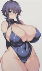 ai_generated huge_breasts latex original_character shiny_clothes simple_background stable_diffusion thick_thighs tight_clothing wide_hips yo_dayo_(ai)