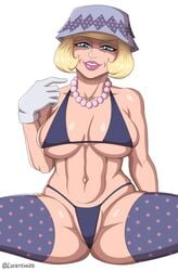 1girls big_breasts big_thighs blonde_hair breasts curvy female female_only gilf hat human jojo's_bizarre_adventure jojolion large_breasts light-skinned_female light_skin long_hair luckyshazo lucy_steel mature short_hair shounen_jump skimpy_bikini thick_thighs voluptuous