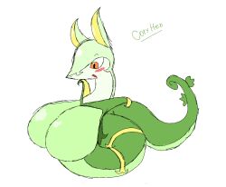 artist_name censored coryhen_(artist) huge_breasts pokémon_(species) pokemon serpentine serperior snake