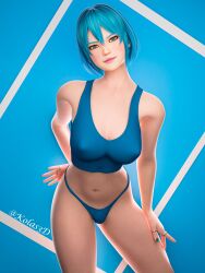 3d blender blue_hair dead_or_alive nico_(doa)