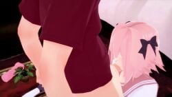 3d anal anal_sex animated astolfo_(fate) blowjob cum fate_(series) femboy gay handjob juicyelf music prostitution skirt skirt_lift sound tagme video