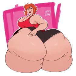 1girls big_breasts breasts dumptruck_ass enormous_ass fat_ass female female_only hexacake hyper_ass hyper_thighs looking_away sandymoo smirk tagme thick_thighs