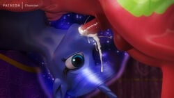 16:9 2021 3d 3d_(artwork) balls big_macintosh_(mlp) blowjob bodily_fluids clopician cum cum_in_mouth cum_inside cutie_mark digital_media_(artwork) duo equid equine eyebrows eyelashes fellatio friendship_is_magic genital_fluids genitals hasbro head_out_of_frame hi_res horn horseballs horsecock male mammal my_little_pony oral orgasm out_of_frame penis princess_luna_(mlp) sex solo_focus sparkling_hair unicorn unseen_male_face widescreen