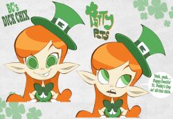 1futa 1girls annoyed brendancorris cute freckles freckles_on_face irish leprechaun looking_at_viewer patty_pots profanity shortstack smile st._patrick's_day talking_to_viewer