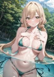 100_kanojo ai_generated bikini blonde_hair curvy_female inda_karane kimi_no_koto_ga_dai_dai_dai_dai_daisuki_na_100-nin_no_kanojo medium_breasts the_100_girlfriends_who_really_really_really_really_really_love_you yellow_eyes zipzip