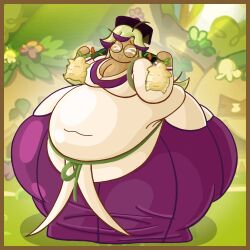 bellflower_cookie chubbyconnieart cookie_run cookie_run_ovenbreak fat female obese