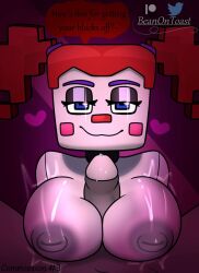 areola baby_(fnafsl) beanontoast big_breasts blue_eyes blush bodily_fluids breast_play breasts circus_baby circus_baby_(fnaf) circus_baby_(minecraft) dialogue duo fazbear_&_friends fazbear_&_friends_(zamination) female five_nights_at_freddy's genital_fluids genitals hair human humanoid machine male male/female mammal microsoft minecraft mojang nipples paizuri penis precum red_hair robot robot_humanoid scottgames sex sister_location titjob xbox_game_studios