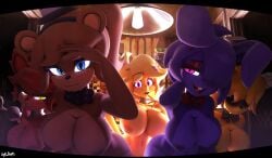 3d 3d_(artwork) 5girls bonfie bonfie_(cryptia) bonnie_(cally3d) bonnie_(fnaf) brown_areola brown_fur brown_hair cally3d chica_(cally3d) chica_(fnaf) chiku chiku_(cryptia) cryptiacurves different_breast_sizes different_poses fazclaire's_nightclub fexa fexa_(cryptia) five_nights_at_freddy's follower_celebration foxy_(cally3d) foxy_(fnaf) freddy_(fnaf) fredina's_nightclub fredina_(cally3d) frenni_(cryptia) frenni_fazclaire golden_freddy_(fnaf) golden_fredina_(cally3d) golden_fur golden_hair milestone_celebration orange_areola purple_areola purple_fur purple_hair red_areola red_fur red_hair scottgames sxftdmns tagme type_0 yellow_fur yellow_hair