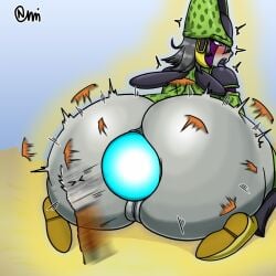 1female 1girls ass big_ass cell_(dragon_ball) dragon_ball dragon_ball_z female female_only normi perfect_cell pixiv_link round_ass solo_female tagme thick_ass