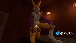 anthro big_penis furry futa_only futanari kr_sfm long_penis looking_at_viewer renamon