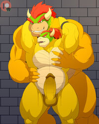 2boys bara bowser bowser_jr. duo erection father father_and_child father_and_son gah gay genitals genji_(artist) hi_res incest koopa male male/male male_only mario_(series) muscular nintendo parent parent_and_child penis scalie sex son video_games yaoi young younger_male