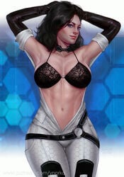 1girls big_breasts bra breasts cleavage female female_only large_breasts mass_effect miranda_lawson solo ynorka