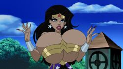 1girls about_to_burst bedroom big_breasts big_lips bikini_armor bimbo bimbo_body bimbo_lips black_hair blue_eyes breast_expansion breasts bursting_breasts cleavage covered_nipples dc_comics dcau diana_prince earrings edit female huge_breasts justice_league_unlimited large_breasts lipstick long_fingernails long_nails makeup metal_bikini metallic_clothing nail_polish overflowing_breasts revealing_clothes screenshot_edit solo superheroine tagme thick_lips tight_clothing top_heavy underboob whore_eyes wonder_woman wonder_woman_(series) woot