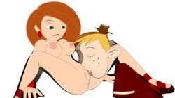 1boy 1girls accurate_art_style animated canon_couple color colored deathpulse disney disney_channel gif green_eyes high_resolution kim_possible kimberly_ann_possible nipples pussy