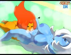 2girls adorable adventure_girls adventure_time ass breasts cartoon_network cunnilingus cute female female_only flame_princess ice_queen_(adventure_time) lesbian mob_face multiple_girls nipples nude pussy somescrub steam yuri