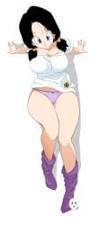 alpha_channel caisama dragon_ball dragon_ball_z female for_sticker_use looking_up looking_up_at_viewer no_background panties png sitting solo sticker_template transparent_background transparent_png videl white_background