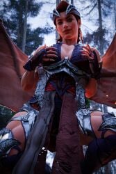 3d big_breasts looking_at_viewer mortal_kombat mortal_kombat_1_(2023) netherrealm_studios nitara non_nude vampire vampire_girl