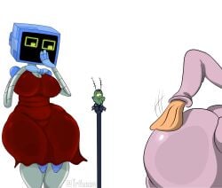 2d belly big_ass big_breasts chad fat_ass female humanoid karen_plankton robot robot_girl robot_humanoid screen_face sheldon_j._plankton slapping_butt slapping_own_ass spongebob_squarepants suzie_groove thick_thighs trifuson tv tv_head wide_hips