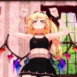 3d 3d_animation alternate_costume alternate_hairstyle animated artist_request ass blonde_hair choker crystal fangs fishnets flandre_scarlet fully_clothed goth_girl no_sound panties red_eyes source_request tagme tagme_(artist) touhou underskirt upskirt vampire vampire_girl video wings